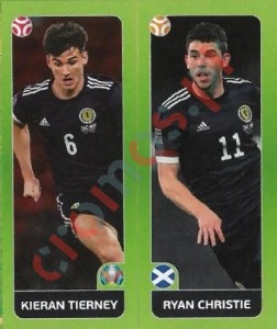 430 Kieran Tierney / Ryan Christie – UEFA Euro 2020 Tournament Edition Panini