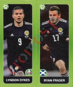 433 Lyndon Dykes / Ryan Fraser – UEFA Euro 2020 Tournament Edition Panini