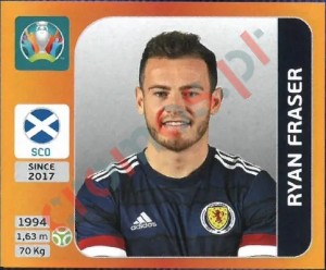 453 Ryan Fraser – UEFA Euro 2020 Tournament Edition Panini