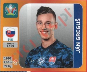 503 Ján Greguš – UEFA Euro 2020 Tournament Edition Panini