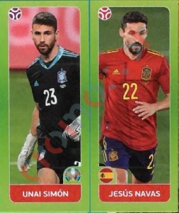 534 Unai Simón / Jesús Navas – UEFA Euro 2020 Tournament Edition Panini