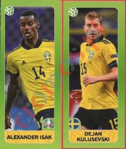 545 Alexander Isak / Dejan Kulusevski – UEFA Euro 2020 Tournament Edition Panini
