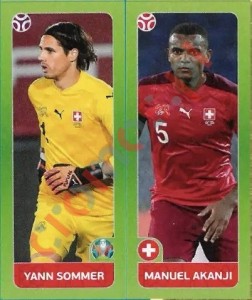 38 Yann Sommer / Manuel Akanji – UEFA Euro 2020 Tournament Edition Panini