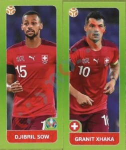 41 Djibril Sow / Granit Xhaka – UEFA Euro 2020 Tournament Edition Panini