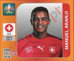 47 Manuel Akanji – UEFA Euro 2020 Tournament Edition Panini