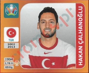 75 Hakan Çalhanoğlu – UEFA Euro 2020 Tournament Edition Panini
