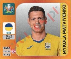 327 Mykola Matviyenko – UEFA Euro 2020 Tournament Edition Panini