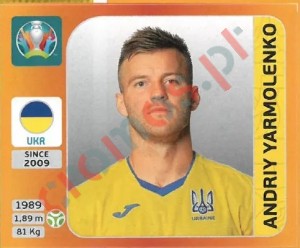 342 Andriy Yarmolenko – UEFA Euro 2020 Tournament Edition Panini
