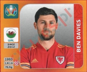 101 Ben Davies – UEFA Euro 2020 Tournament Edition Panini