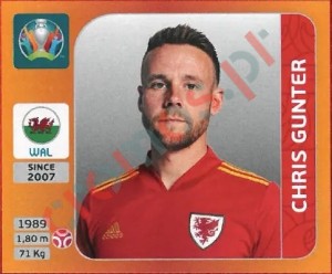 102 Chris Gunter – UEFA Euro 2020 Tournament Edition Panini