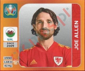 108 Joe Allen – UEFA Euro 2020 Tournament Edition Panini