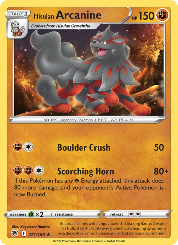 071-RH Hisuian Arcanine – Astral Radiance