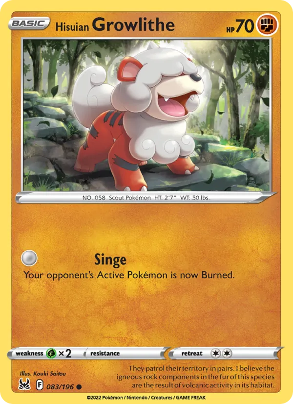 083 Hisuian Growlithe – Lost Origin