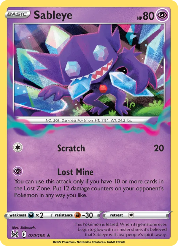 070-RH Sableye – Lost Origin