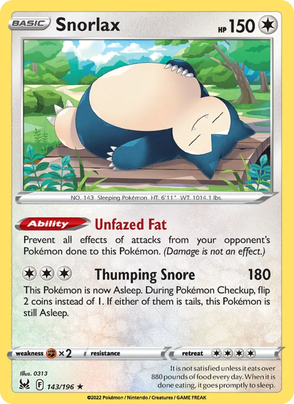 143-RH Snorlax – Lost Origin