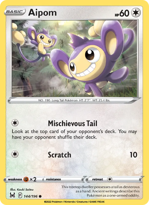 144-RH Aipom – Lost Origin