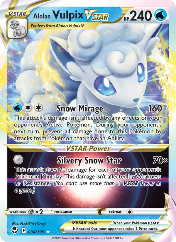 034 Alolan Vulpix VSTAR – Silver Tempest