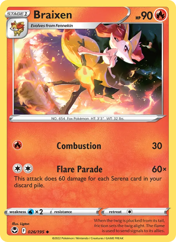 026-RH Braixen – Silver Tempest