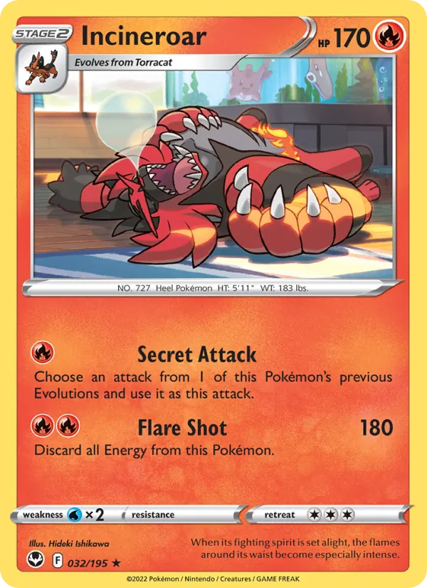 032-RH Incineroar – Silver Tempest