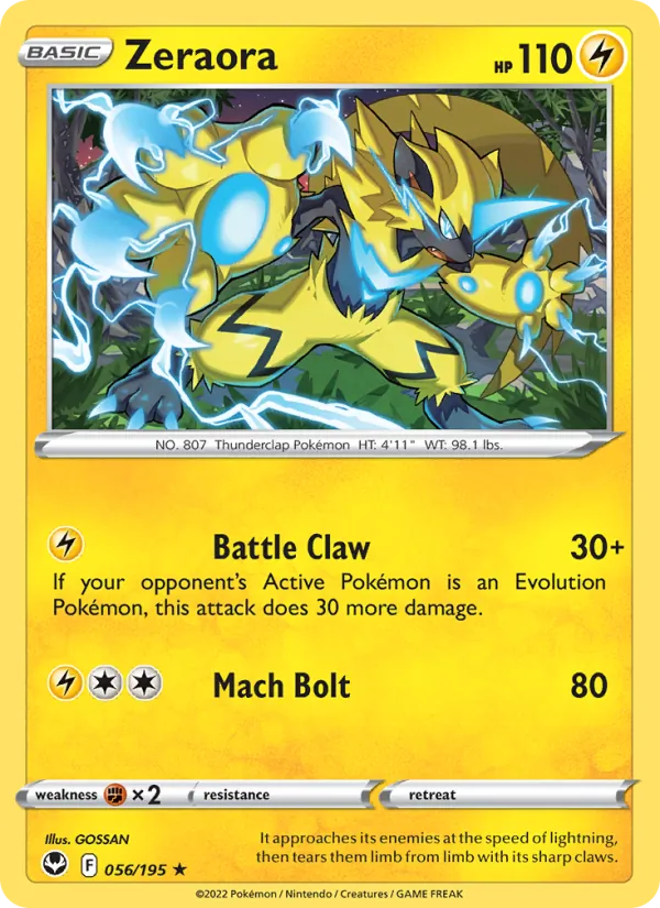 056-RH Zeraora – Silver Tempest