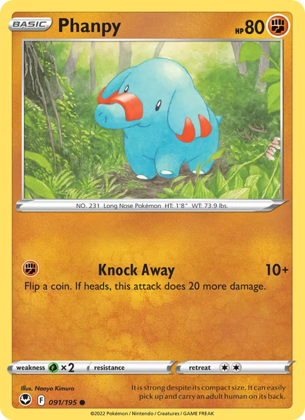 091-RH Phanpy – Silver Tempest