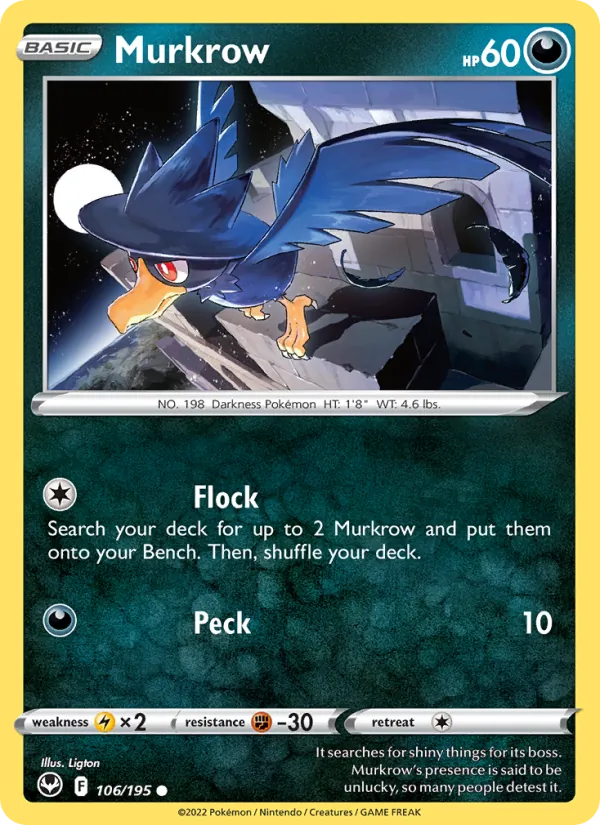 106-RH Murkrow – Silver Tempest