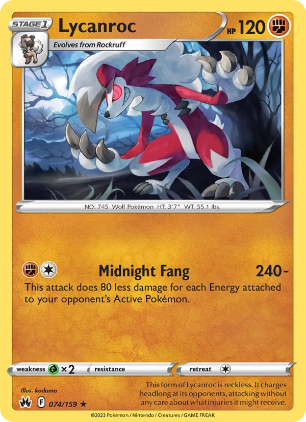 074 Lycanroc – Crown Zenith