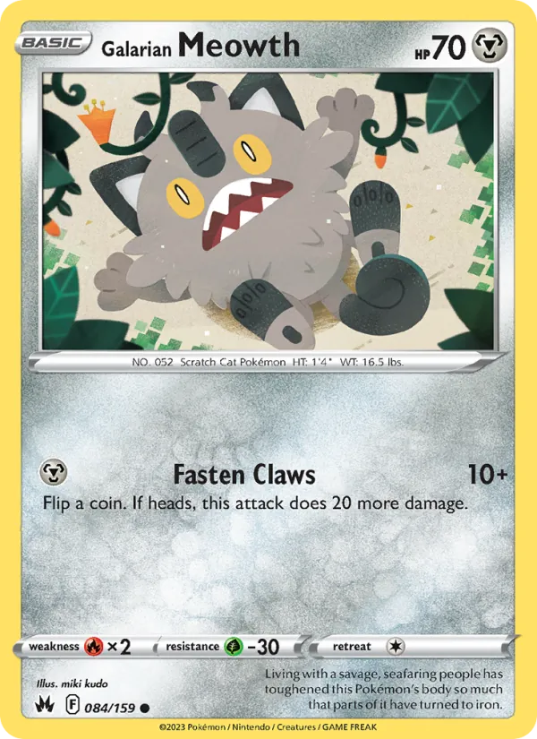 084 Galarian Meowth – Crown Zenith