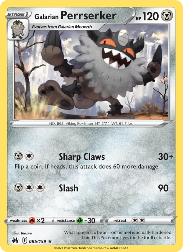 085-RH Galarian Perrserker – Crown Zenith