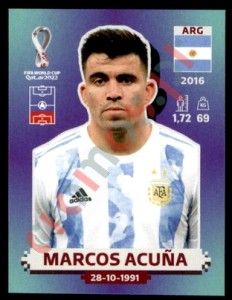 ARG5 Marcos Acuña – FIFA World Cup Qatar 2022 Panini