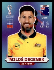 AUS6 Miloš Degenek – FIFA World Cup Qatar 2022 Panini