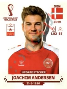 DEN9x Joachim Andersen – FIFA World Cup Qatar 2022 Panini