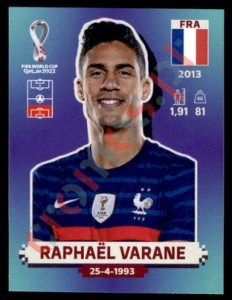 FRA10 Raphaël Varane – FIFA World Cup Qatar 2022 Panini