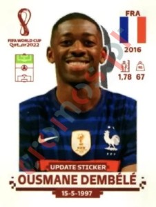 FRA20x Ousmane Dembélé – FIFA World Cup Qatar 2022 Panini