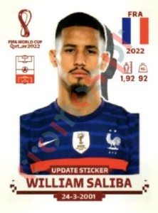 FRA7x William Saliba – FIFA World Cup Qatar 2022 Panini