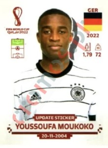 GER20x Youssoufa Moukoko – FIFA World Cup Qatar 2022 Panini