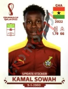 GHA15x Kamal Sowah – FIFA World Cup Qatar 2022 Panini