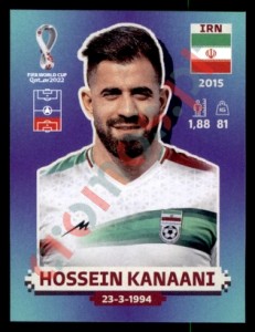 IRN7 Hossein Kanaani – FIFA World Cup Qatar 2022 Panini