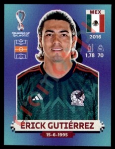 MEX14 Érick Gutiérrez – FIFA World Cup Qatar 2022 Panini