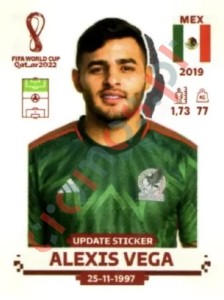 MEX16x Alexis Vega – FIFA World Cup Qatar 2022 Panini