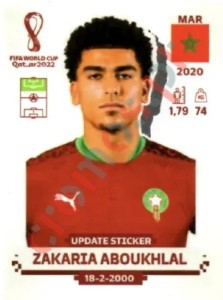 MAR18x Zakaria Aboukhlal – FIFA World Cup Qatar 2022 Panini