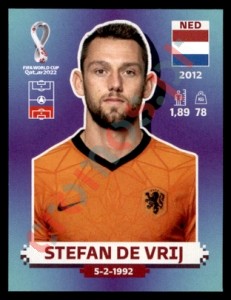 NED7 Stefan de Vrij – FIFA World Cup Qatar 2022 Panini