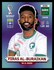 KSA18 Firas Al-Buraikan – FIFA World Cup Qatar 2022 Panini
