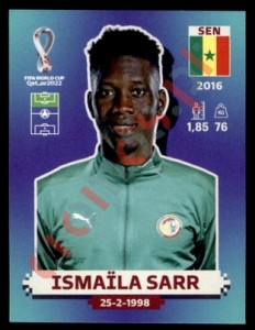 SEN20 Ismaïla Sarr – FIFA World Cup Qatar 2022 Panini