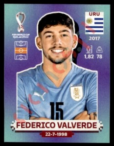 URU15 Federico Valverde – FIFA World Cup Qatar 2022 Panini