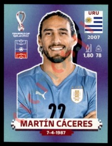URU6 Martín Cáceres – FIFA World Cup Qatar 2022 Panini