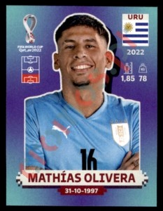 URU9 Mathías Olivera – FIFA World Cup Qatar 2022 Panini