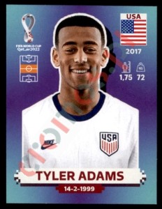 USA13 Tyler Adams – FIFA World Cup Qatar 2022 Panini
