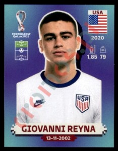 USA19 Giovanni Reyna – FIFA World Cup Qatar 2022 Panini