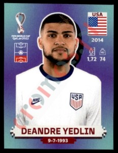USA9 DeAndre Yedlin – FIFA World Cup Qatar 2022 Panini